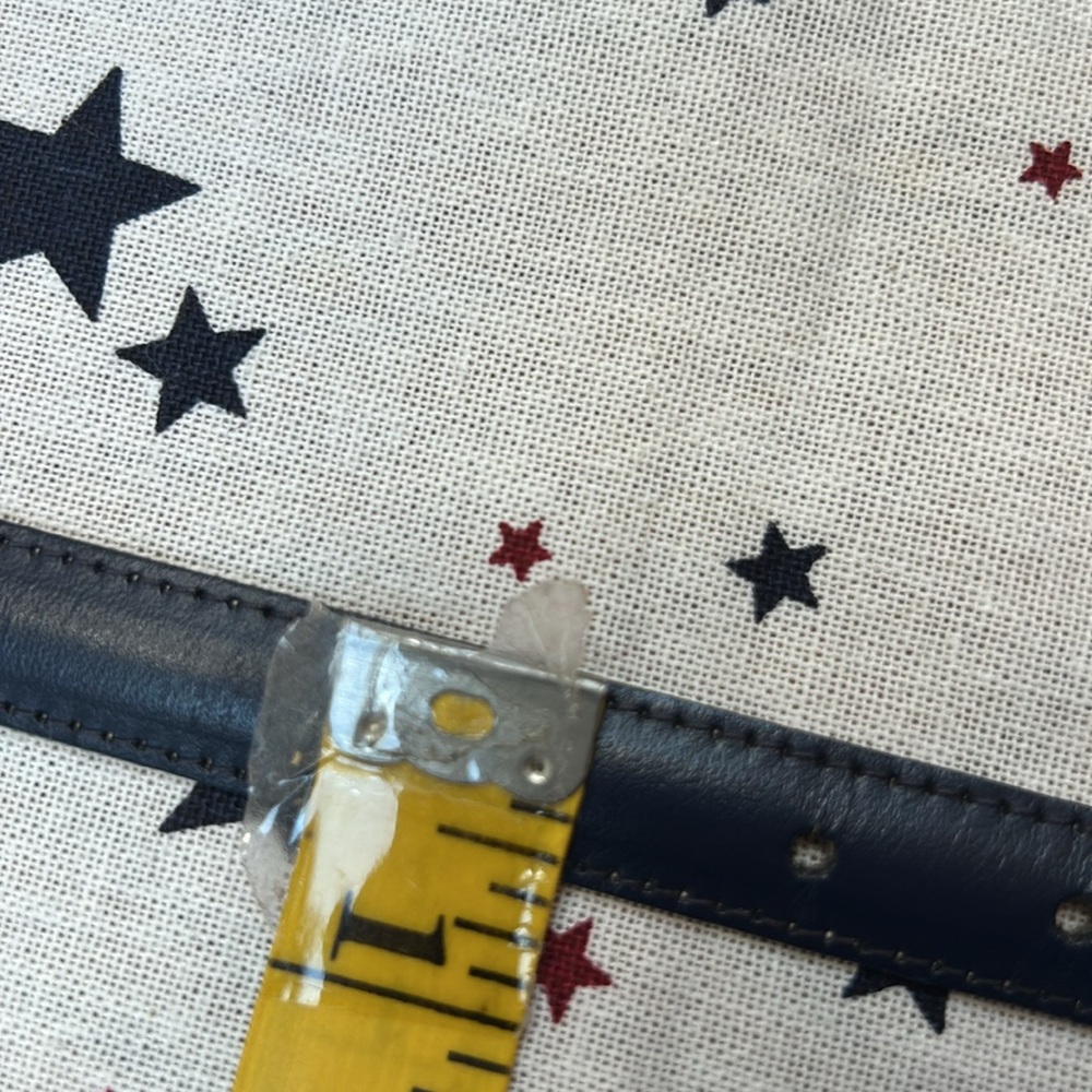 Anne Klein Navy Leather Belt with Gold Lion Buckle - Picture 8 of 10